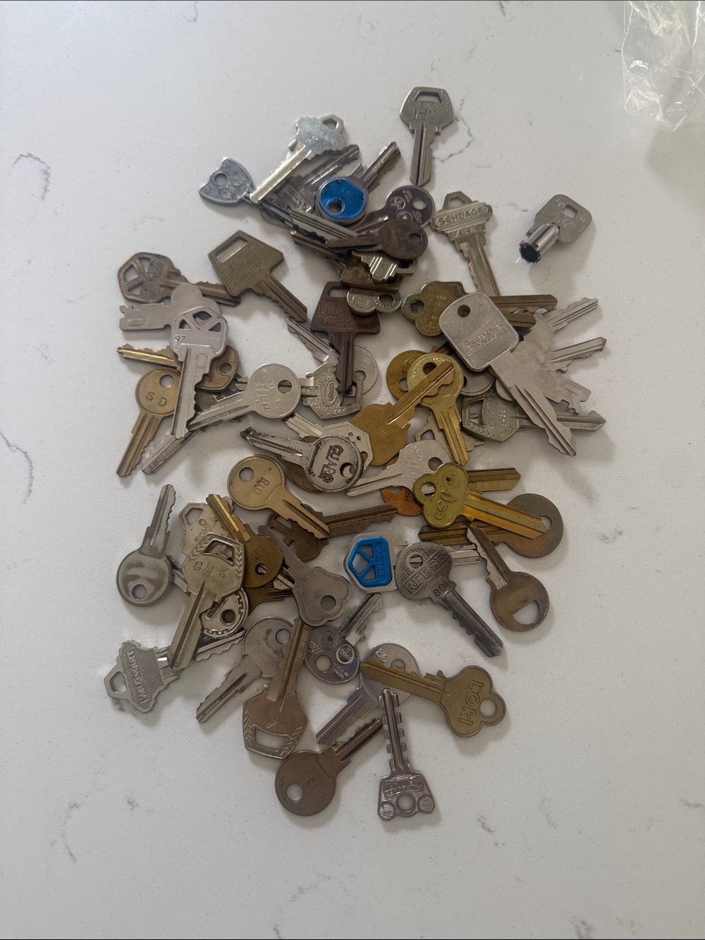 Assorted Decorative Key Wall Art - Silver & Gold Accents 62 count misc keys